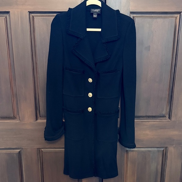 St. John Black Blazer with Gold Buttons